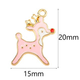 20x15MM Sweet Christmas Elk Enamel Pendant DIY Jewelry Making Supplies