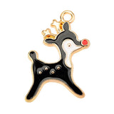 20x15MM Sweet Christmas Elk Enamel Pendant DIY Jewelry Making Supplies