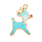 20x15MM Sweet Christmas Elk Enamel Pendant DIY Jewelry Making Supplies