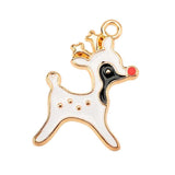 20x15MM Sweet Christmas Elk Enamel Pendant DIY Jewelry Making Supplies