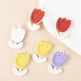 10 Pcs Enamel Love Rabbit Tulip Charms Pendants Jewelry