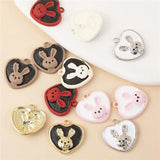 10 Pcs Enamel Love Rabbit Tulip Charms Pendants Jewelry