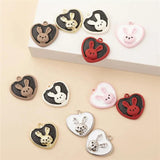 10 Pcs Enamel Love Rabbit Tulip Charms Pendants Jewelry