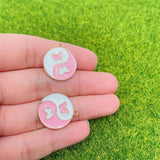 20pcs Pink Enamel Alloy Necklace Pendant Bracelet Earrings DIY Jewelry Craft