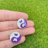 20pcs Pink Enamel Alloy Necklace Pendant Bracelet Earrings DIY Jewelry Craft