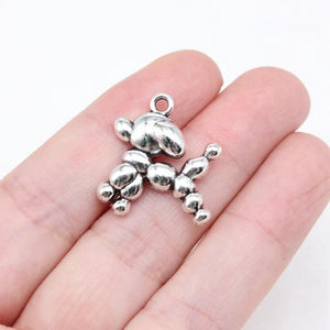 10pcs Antique Silver Balloon Puppy Charms for Jewelry Making