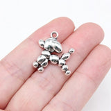 10pcs Antique Silver Balloon Puppy Charms for Jewelry Making