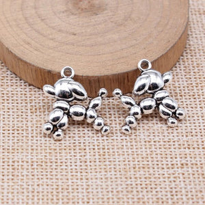 10pcs Antique Silver Balloon Puppy Charms for Jewelry Making