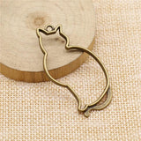 6pcs 53x27mm Hollow Cat Pendant Charms For Jewelry Making