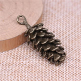 4pcs Antique Bronze 3D Pine Cones Charms For Jewelry Making