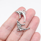 20pcs Antique Silver Dolphin Charms for Jewelry Making