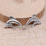 20pcs Antique Silver Dolphin Charms for Jewelry Making