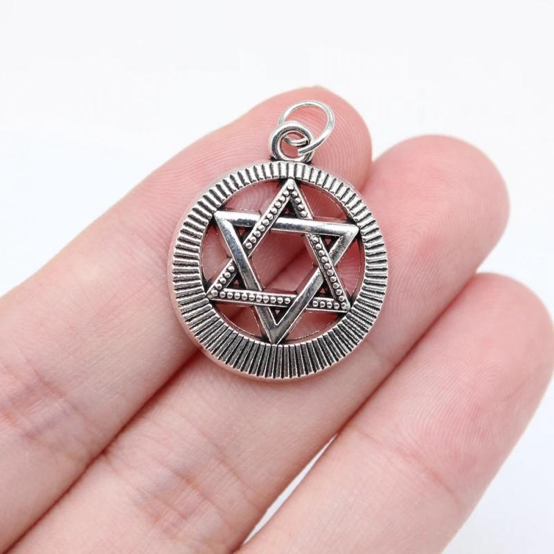 10pcs Antique Silver Hexagram Charms for Jewelry Making