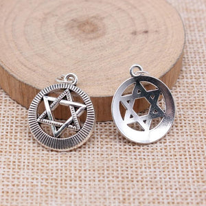 10pcs Antique Silver Hexagram Charms for Jewelry Making