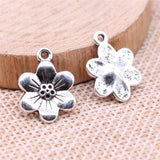 20pcs Flowers Charms 18x13mm DIY Jewelry Making Antique Silver Charms Pendant
