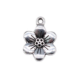 20pcs Flowers Charms 18x13mm DIY Jewelry Making Antique Silver Charms Pendant