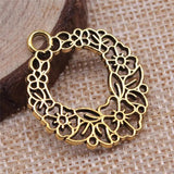 10pcs Hollow Flower Wreath Charms for Jewelry Making DIY Findings