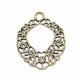 10pcs Hollow Flower Wreath Charms for Jewelry Making DIY Findings