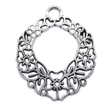 10pcs Hollow Flower Wreath Charms for Jewelry Making DIY Findings