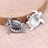 20pcs 20x13mm Antique Silver Plated Sea Turtle Charms Pendant