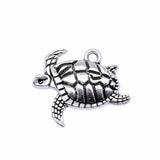20pcs 20x13mm Antique Silver Plated Sea Turtle Charms Pendant