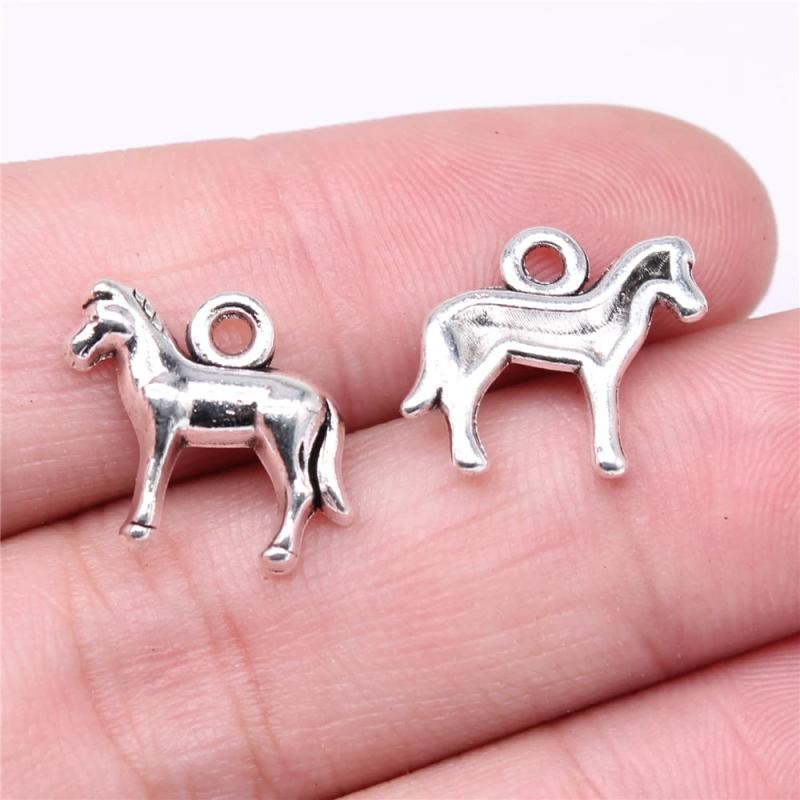 20pcs Horse Charms Antique Silver Pendant Jewelry Findings