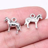 20pcs Horse Charms Antique Silver Pendant Jewelry Findings