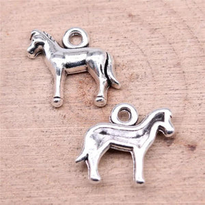 20pcs Horse Charms Antique Silver Pendant Jewelry Findings