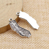 20pcs California State Map Pendant Charms Antique Silver Plated