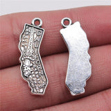 20pcs California State Map Pendant Charms Antique Silver Plated