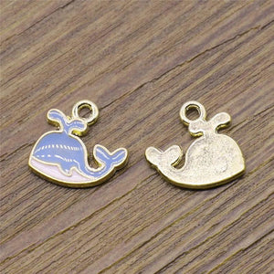 20pcs Whale Charms Pendant Metal Jewelry Making DIY KC 14x12mm