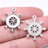 10pcs Rudder Charms Antique Silver Pendant DIY Jewelry Findings