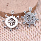 10pcs Rudder Charms Antique Silver Pendant DIY Jewelry Findings