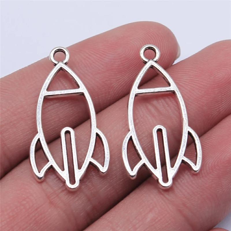 20pcs 30x16mm Antique Silver Rocket Charms Pendant for DIY Jewelry Making