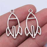 20pcs 30x16mm Antique Silver Rocket Charms Pendant for DIY Jewelry Making