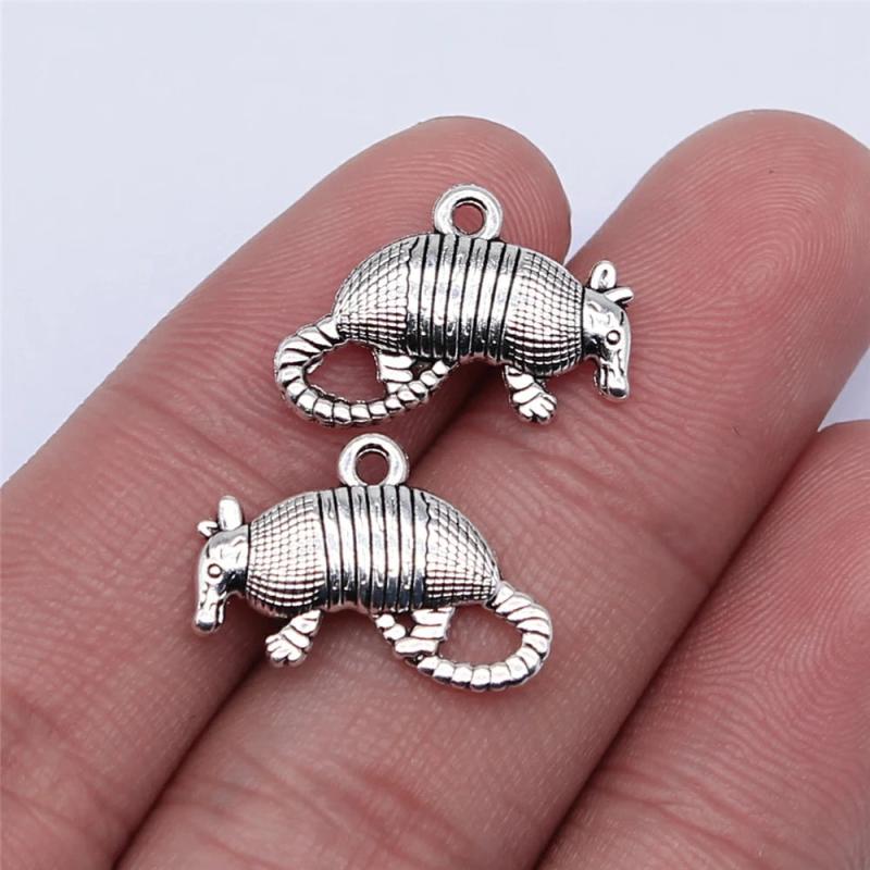20pcs Antique Silver Mouse Charms Pendant for Jewelry Making DIY Findings