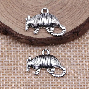 20pcs Antique Silver Mouse Charms Pendant for Jewelry Making DIY Findings