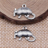 20pcs Antique Silver Mouse Charms Pendant for Jewelry Making DIY Findings