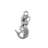 20pcs Mermaid Charms Antique Silver Plated Pendant Findings For Jewelry Making