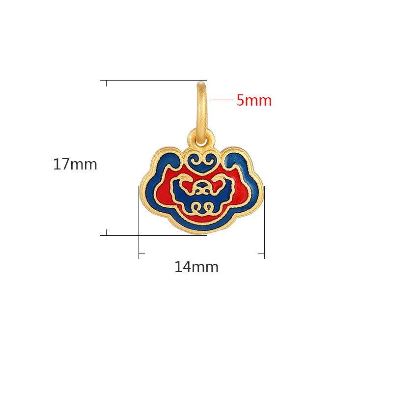Plating Bat Gourd Lock Pendant Dangle Charm DIY Bracelet