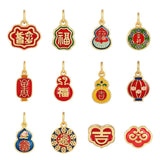 Plating Bat Gourd Lock Pendant Dangle Charm DIY Bracelet