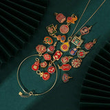 Plating Bat Gourd Lock Pendant Dangle Charm DIY Bracelet