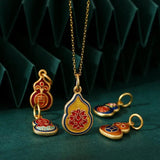 Plating Bat Gourd Lock Pendant Dangle Charm DIY Bracelet