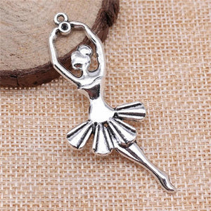 6pcs Ballet Dancer Ballerina Charms Antique Pendant DIY Jewelry