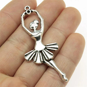 6pcs Ballet Dancer Ballerina Charms Antique Pendant DIY Jewelry