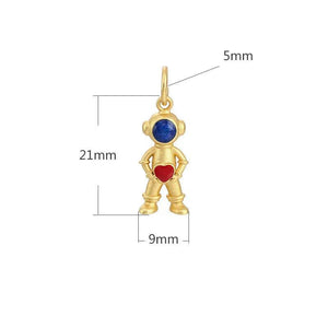 Gold-Plating Astronaut Spaceman Pendant Charm