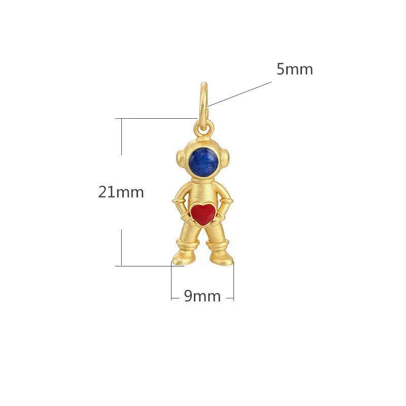 Gold-Plating Astronaut Spaceman Pendant Charm