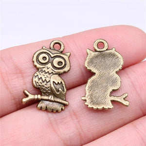 20pcs Owl Charms Jewelry Accessories Antique Silver Plated Antique Bronze