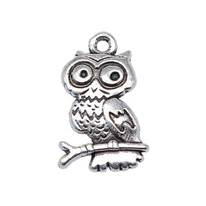 20pcs Owl Charms Jewelry Accessories Antique Silver Plated Antique Bronze