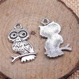 20pcs Owl Charms Jewelry Accessories Antique Silver Plated Antique Bronze